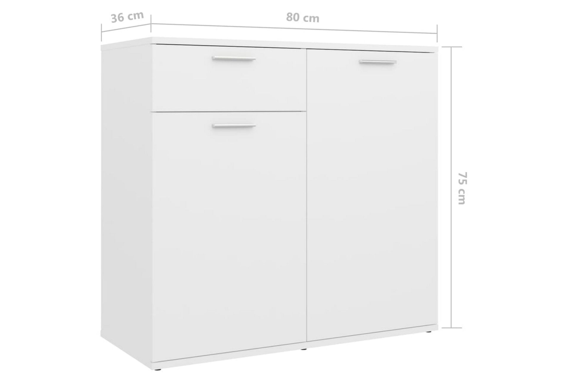 Senkki valkoinen 80x36x75 cm lastulevy - Säilytys - Säilytyskalusteet - Senkki