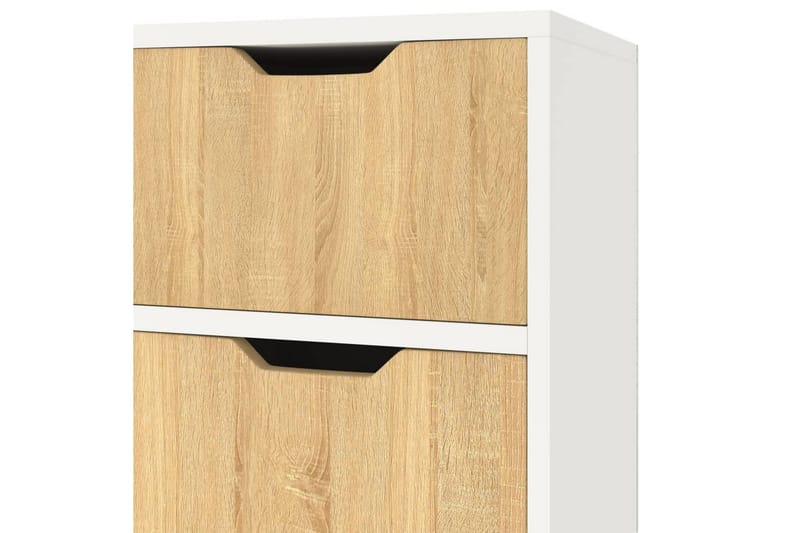 Senkki valkoinen ja Sonoma-tammi 90x30x72 cm lastulevy - Beige - Säilytys - Säilytyskalusteet - Senkki