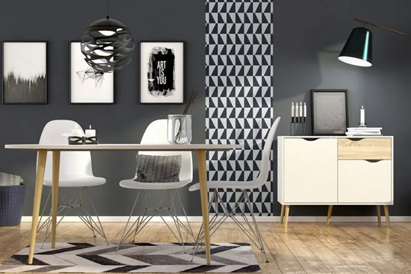 Senkki Vasiliki 99 cm - Valkoinen/tammi - Säilytys - Säilytyskalusteet - Senkki