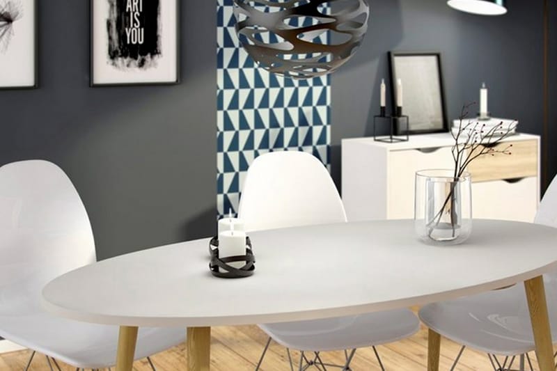 Senkki Vasiliki 99 cm - Valkoinen/tammi - Säilytys - Säilytyskalusteet - Senkki