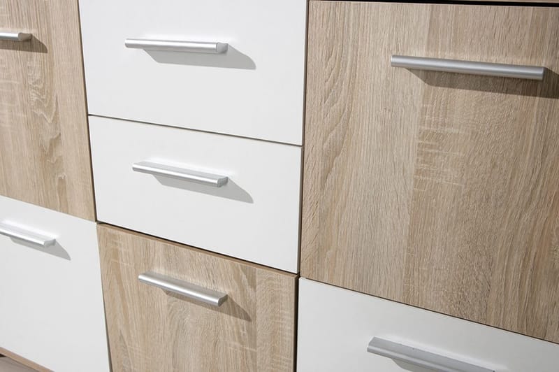 Senkki Vulpia 115 cm - Valkoinen/Vaalea Tammi - Säilytys - Säilytyskalusteet - Senkki