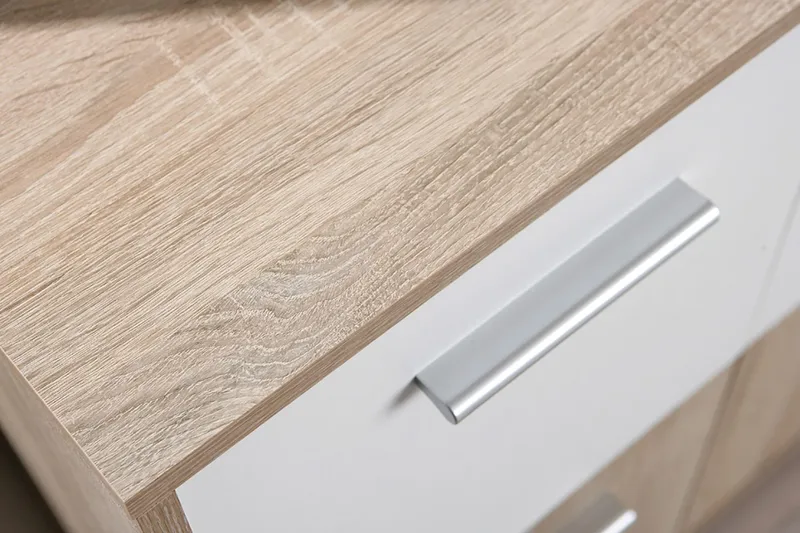 Senkki Vulpia 77 cm - Valkoinen/Vaalea Tammi - Säilytys - Säilytyskalusteet - Senkki