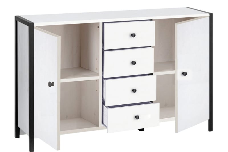 Senkki Whyer 120x35 cm - Valkoinen/Musta - Säilytys - Säilytyskalusteet - Senkki