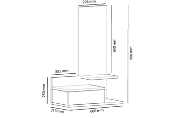 Senkki Wittmeyer 60 cm - Antrasiitti/Tammi - Säilytys - Säilytyskalusteet - Senkki