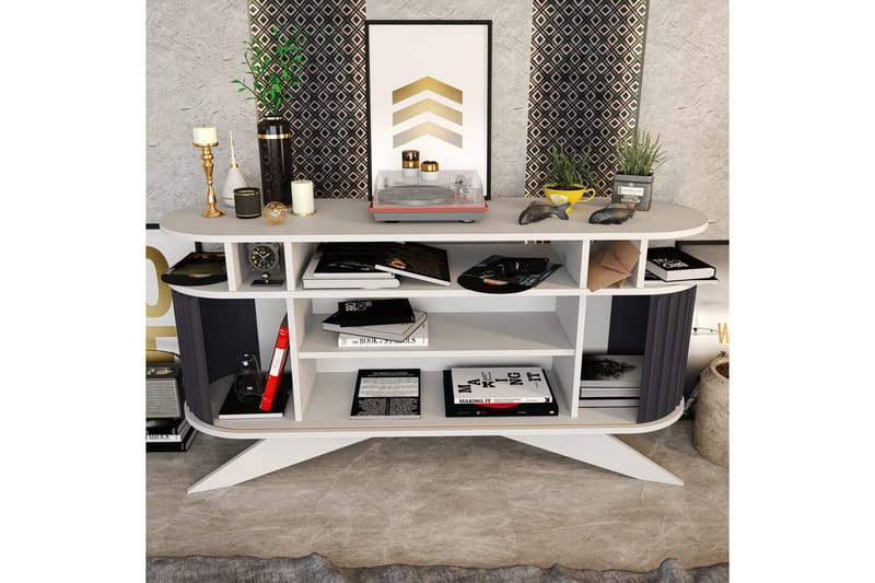 Senkki Zakkum 43x75x150 cm - Valkoinen - Säilytys - Säilytyskalusteet - Senkki