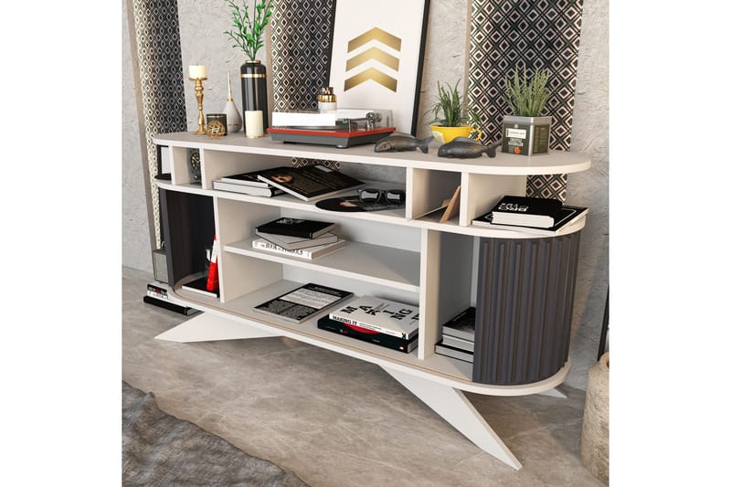 Senkki Zakkum 43x75x150 cm - Valkoinen - Säilytys - Säilytyskalusteet - Senkki