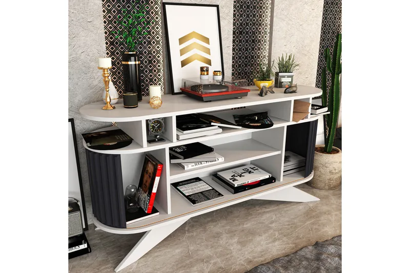 Senkki Zakkum 43x75x150 cm - Valkoinen - Säilytys - Säilytyskalusteet - Senkki