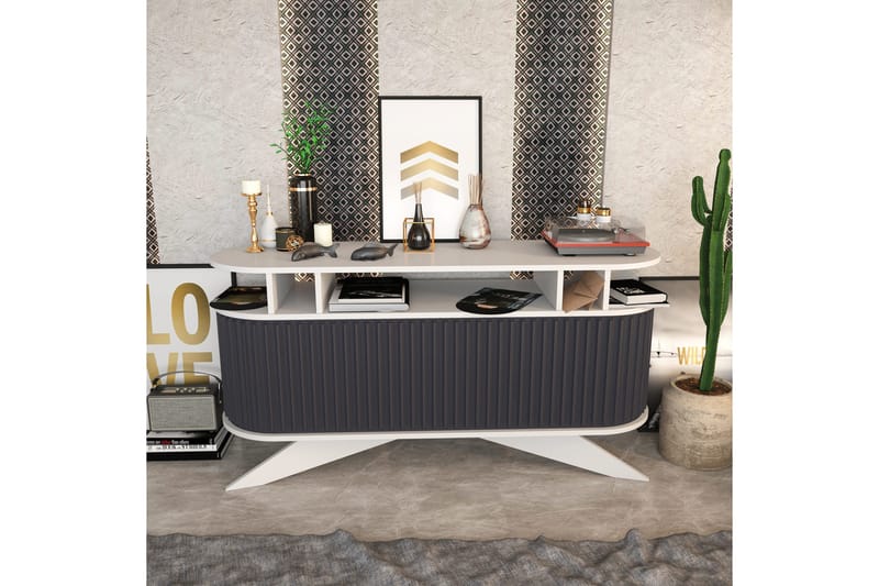 Senkki Zakkum 43x75x150 cm - Valkoinen - Säilytys - Säilytyskalusteet - Senkki