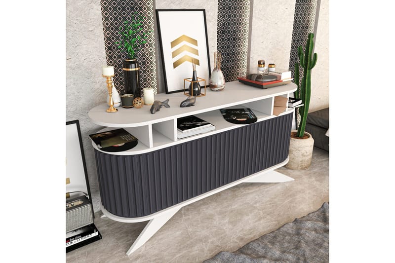 Senkki Zakkum 43x75x150 cm - Valkoinen - Säilytys - Säilytyskalusteet - Senkki