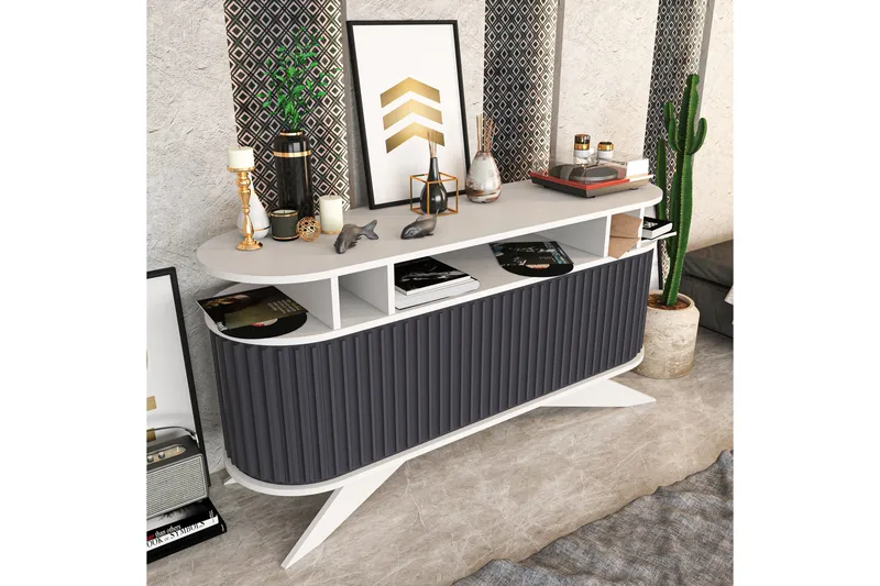 Senkki Zakkum 43x75x150 cm - Valkoinen - Säilytys - Säilytyskalusteet - Senkki