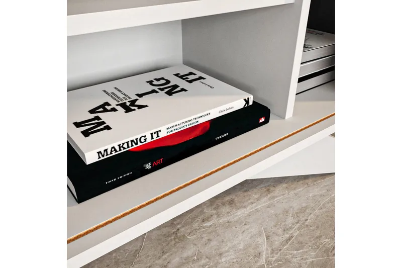 Senkki Zakkum 43x75x150 cm - Valkoinen - Säilytys - Säilytyskalusteet - Senkki