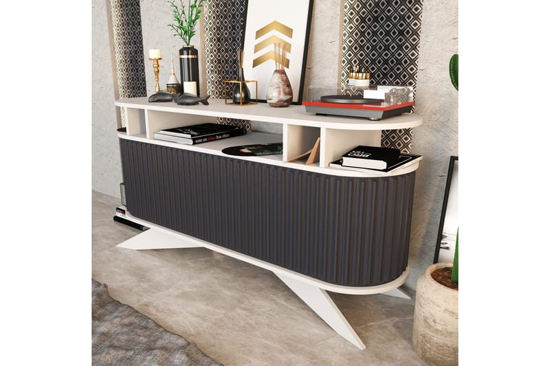 Senkki Zakkum 43x75x150 cm - Valkoinen - Säilytys - Säilytyskalusteet - Senkki