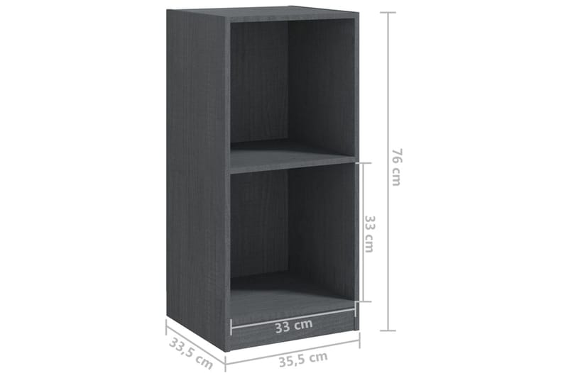 Sivukaappi harmaa 35,5x33,5x76 cm täysi mänty - Harmaa - Säilytys - Säilytyskalusteet - Senkki