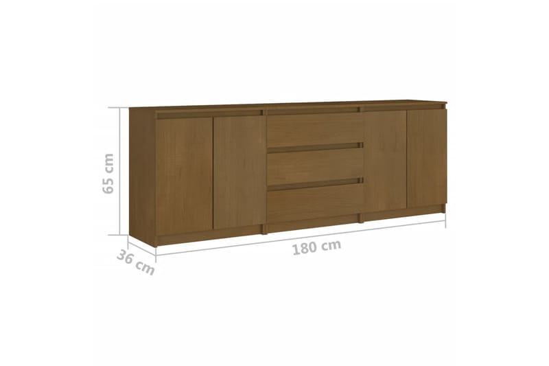 Sivukaappi hunajanruskea 180x36x65 cm täysi mänty - Ruskea - Säilytys - Säilytyskalusteet - Senkki