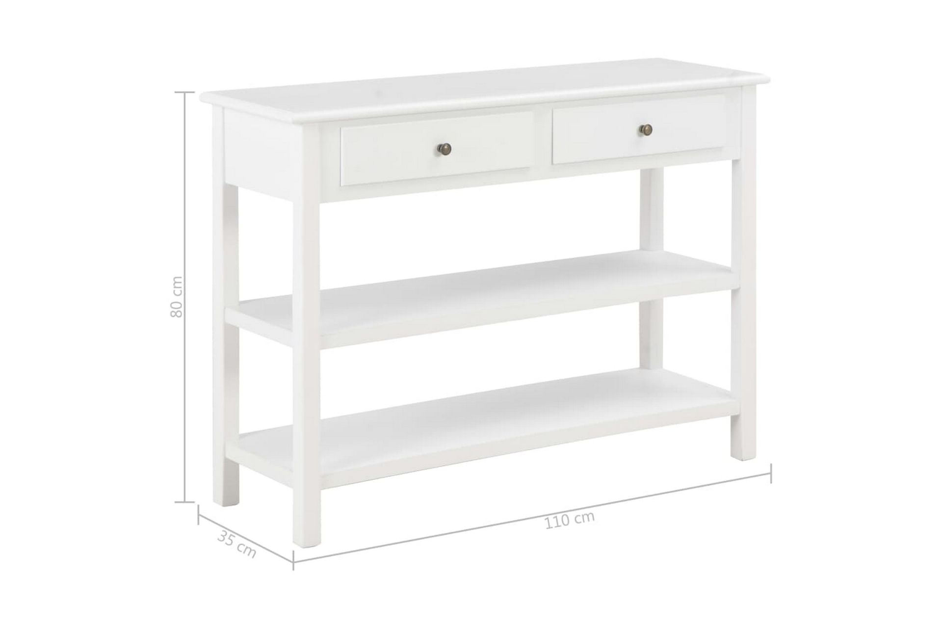 Sivupöytä 110x35x80 cm MDF valkoinen - Valkoinen - Säilytys - Säilytyskalusteet - Senkki