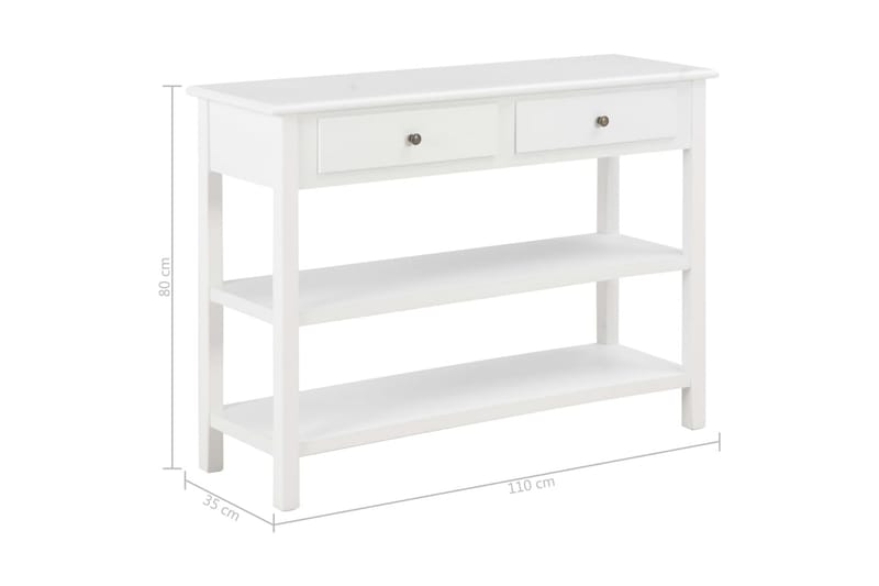 Sivupöytä 110x35x80 cm MDF valkoinen - Valkoinen - Säilytys - Säilytyskalusteet - Senkki