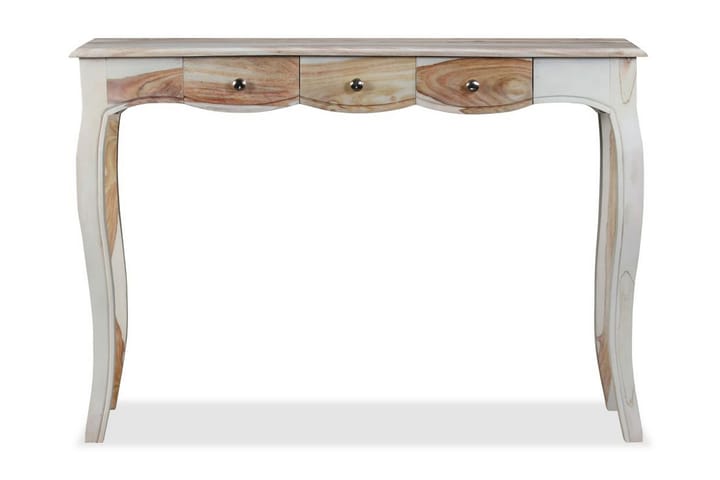 Sivupöytä 3 vetolaatikolla Kiinteä seesampuu 110x40x76 cm - Valkoinen - Senkki