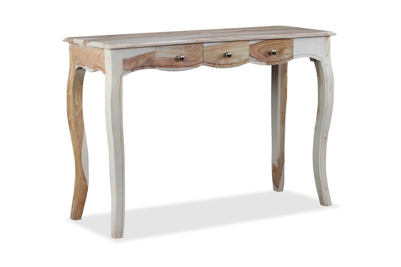 Sivupöytä 3 vetolaatikolla Kiinteä seesampuu 110x40x76 cm - Valkoinen - Säilytys - Säilytyskalusteet - Senkki