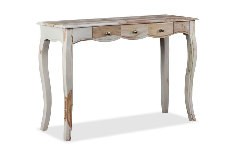 Sivupöytä 3 vetolaatikolla Kiinteä seesampuu 110x40x76 cm - Valkoinen - Säilytys - Säilytyskalusteet - Senkki