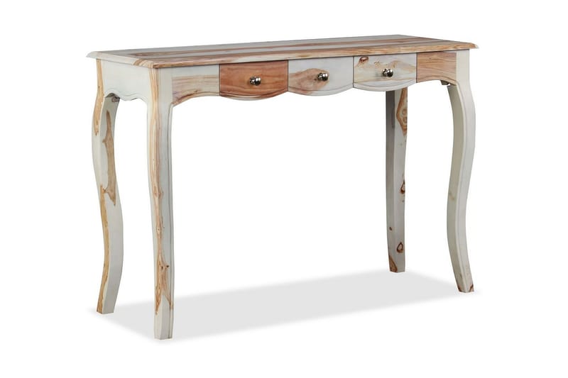 Sivupöytä 3 vetolaatikolla Kiinteä seesampuu 110x40x76 cm - Valkoinen - Säilytys - Säilytyskalusteet - Senkki