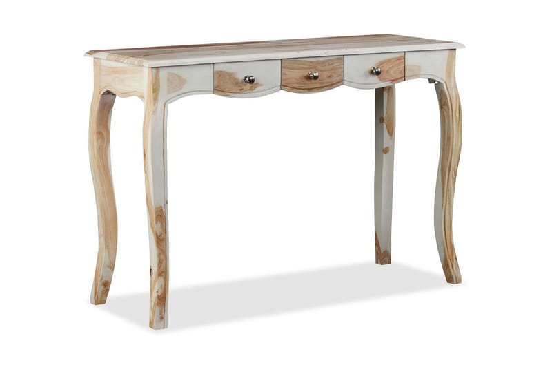 Sivupöytä 3 vetolaatikolla Kiinteä seesampuu 110x40x76 cm - Valkoinen - Säilytys - Säilytyskalusteet - Senkki