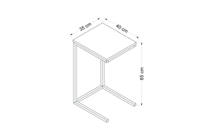 Sivupöytä Davin 35 cm - Pähkinä - Huonekalut - Pöytä & ruokailuryhmä - Apupöytä & sivupöytä - Tarjotinpöytä & pikkupöytä