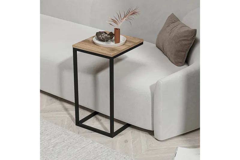 Sivupöytä Davin 35 cm - Pähkinä - Huonekalut - Pöytä & ruokailuryhmä - Apupöytä & sivupöytä - Tarjotinpöytä & pikkupöytä