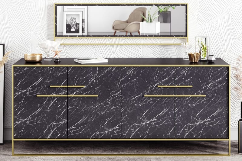 Sivupöytä Sahriya 180 cm - Kulta/Musta - Säilytys - Säilytyskalusteet - Senkki