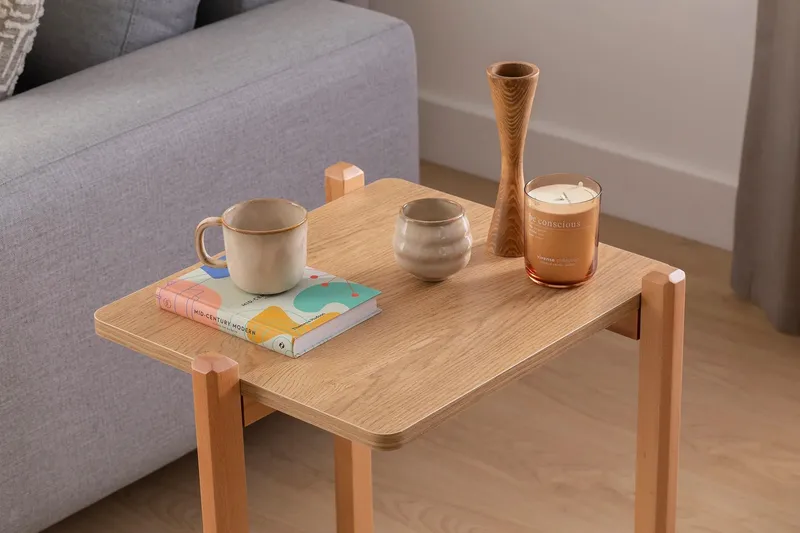 Sivupöytä Takeme 46 cm - Natural - Huonekalut - Pöytä & ruokailuryhmä - Apupöytä & sivupöytä - Tarjotinpöytä & pikkupöytä