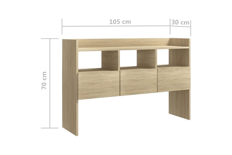 Senkki Sonoma-tammi 105x30x70 cm lastulevy - Ruskea - Säilytys - Säilytyskalusteet - Senkki