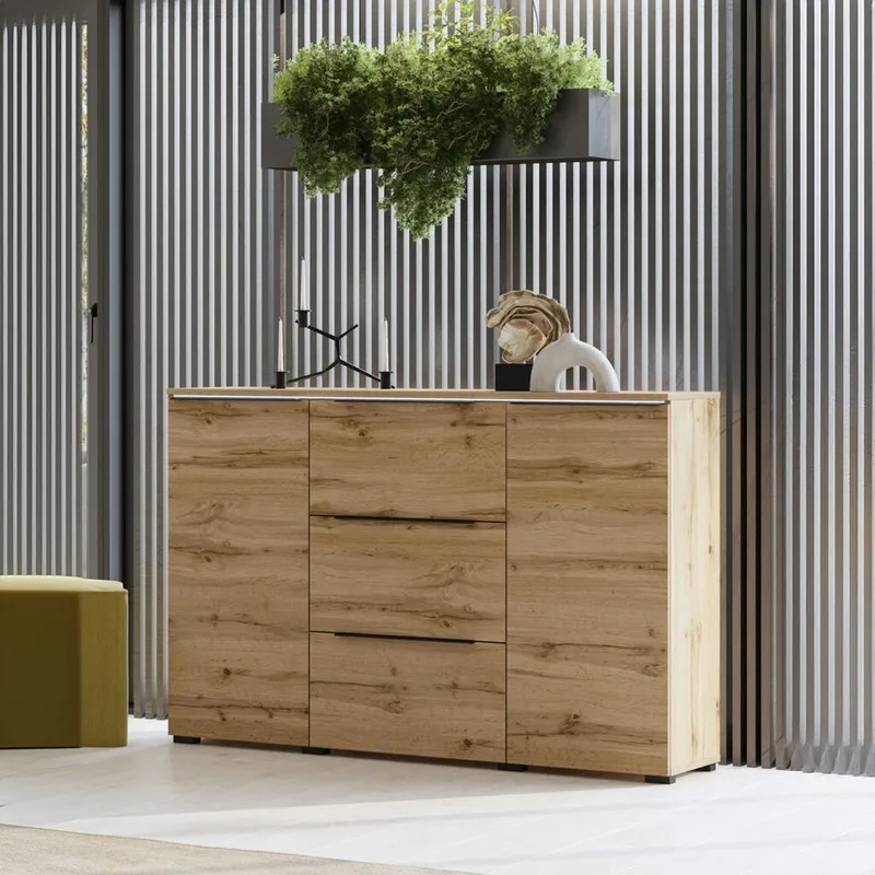 Senkki Tana 2 ovea ja 3 vetolaatikkoa - Wotan tammi - Säilytys - Säilytyskalusteet - Senkki