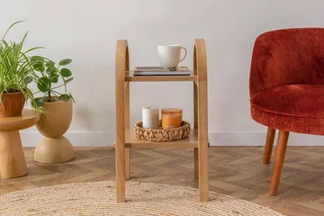 Tarjoilukaappi Makwana 30 cm - Natural - Huonekalut - Pöytä & ruokailuryhmä - Apupöytä & sivupöytä - Tarjotinpöytä & pikkupöytä