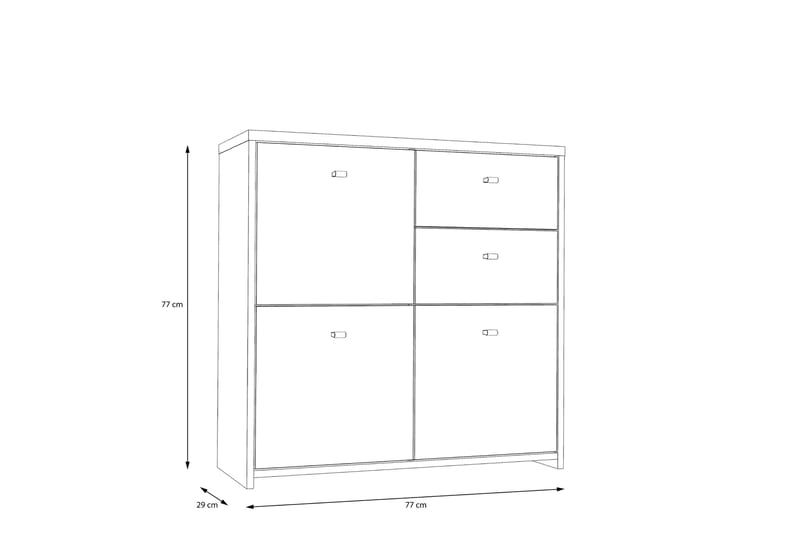 Senkki Toledor 2 laatikkoa 74x77 cm - Ruskea / Valkoinen - Säilytys - Säilytyskalusteet - Senkki