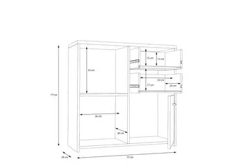 Senkki Toledor 2 laatikkoa 74x77 cm - Ruskea / Valkoinen - Säilytys - Säilytyskalusteet - Senkki