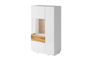 Tomeka senkki 80 cm puuta tammijäljitelmällä - Valkoinen|Beige - Säilytys - Säilytyskalusteet - Senkki