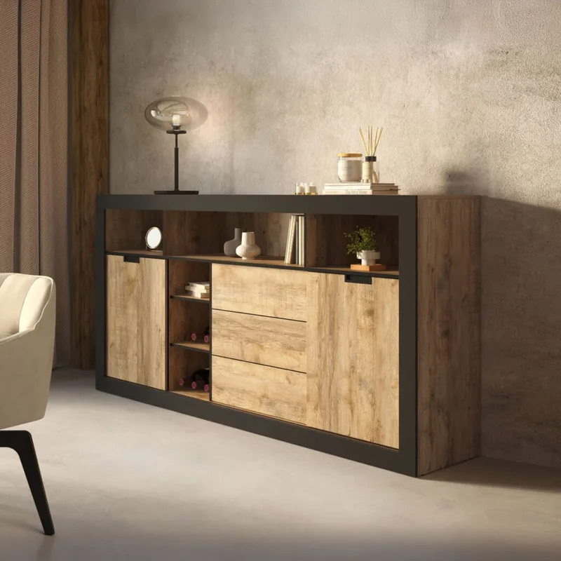 Senkki Tudor 2 ovea ja 3 vetolaatikkoa - 109 cm - Säilytys - Säilytyskalusteet - Senkki