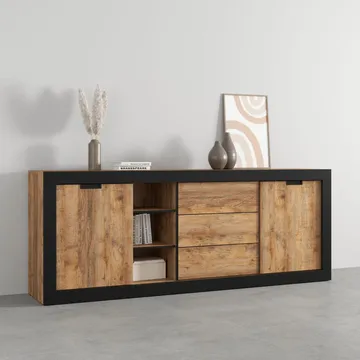 Senkki Tudor 2 ovea ja 3 vetolaatikkoa - 85 cm - Säilytys - Säilytyskalusteet - Senkki