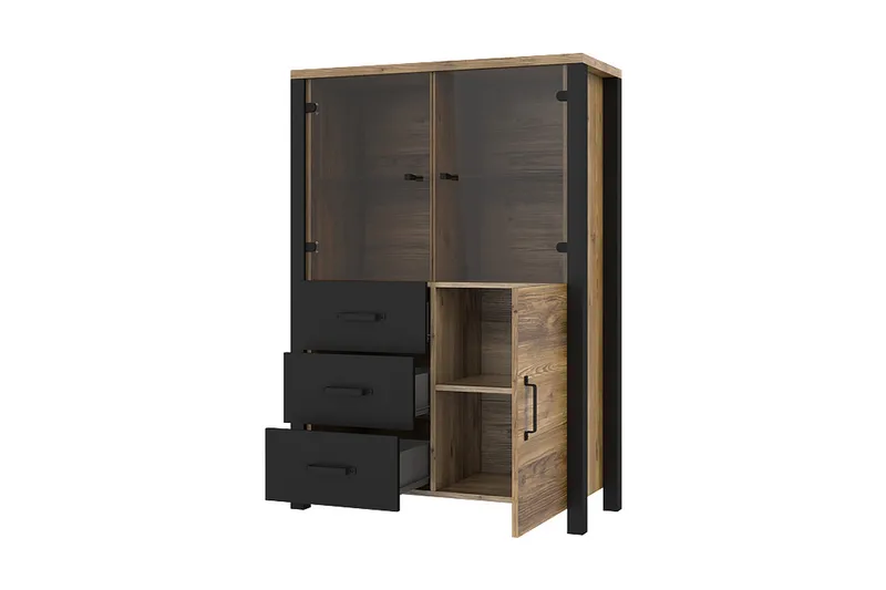 TV-kalustepaketti Dingelvik - Musta/Puu/Luonnonväri - Säilytys - Säilytyskalusteet - Senkki