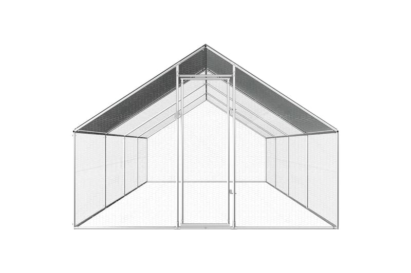 Ulkotilan kanahäkki galvanoitu teräs 2,75x8x1,92 m - Hopea - Säilytys - Säilytyskalusteet - Senkki