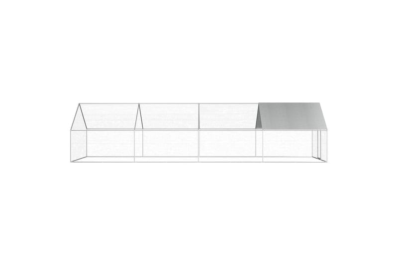 Ulkotilan kanahäkki galvanoitu teräs 2,75x8x1,92 m - Hopea - Säilytys - Säilytyskalusteet - Senkki