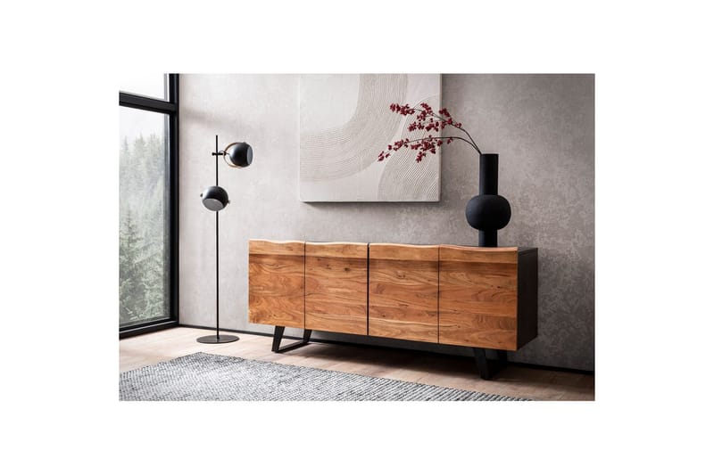 Senkki Wohnling Massiivipuinen puureuna 180 cm 4 Ovea Teollisuus - Säilytys - Säilytyskalusteet - Senkki