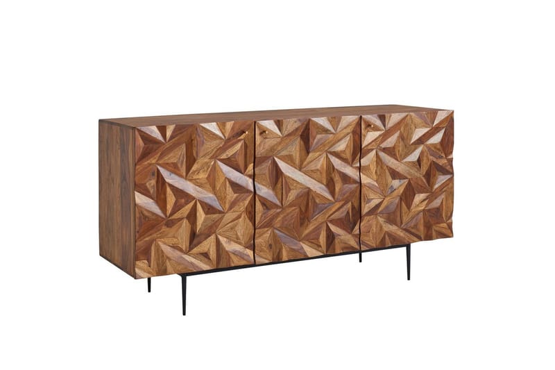 Senkki Wohnling Massiivipuu 3 D geometrinen etuosa 144 cm Teollinen - Huonekalut - Pöytä & ruokailuryhmä - Apupöytä & sivupöytä - Tarjotinpöytä & pikkupöytä