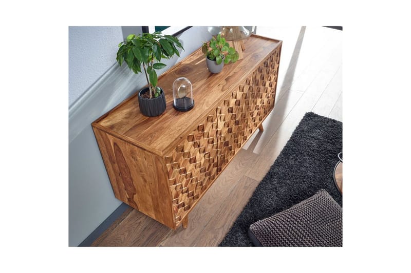 Senkki Wohnling Massiivipuu 3 D kuutio-optinen etuosa 138 cm Maalaistalo - Huonekalut - Pöytä & ruokailuryhmä - Apupöytä & sivupöytä - Tarjotinpöytä & pikkupöytä
