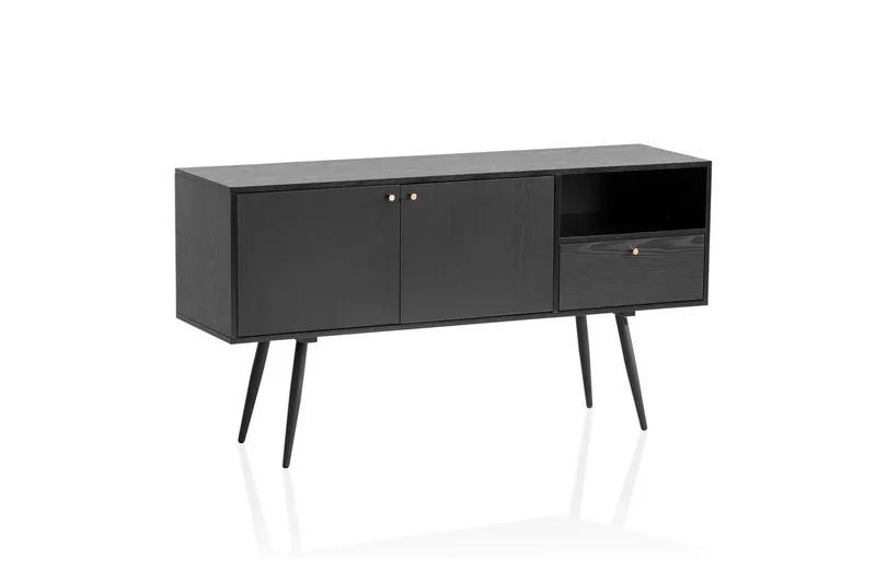 Senkki Wohnling Melamiinilla päällystetty MDF 140 cm 2 ovella 1 laatikko moderni, undefined
