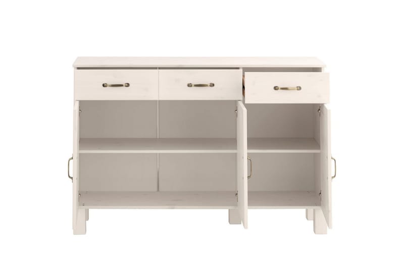 Senkkikaappi Alby 125x38x85 cm, Valkoinen - 125x38x85 cm, Valkoinen - Säilytys - Säilytyskalusteet - Senkki
