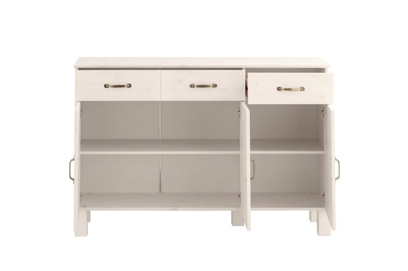 Senkkikaappi Alby 125x38x85 cm, Valkoinen - 125x38x85 cm, Valkoinen - Säilytys - Säilytyskalusteet - Senkki
