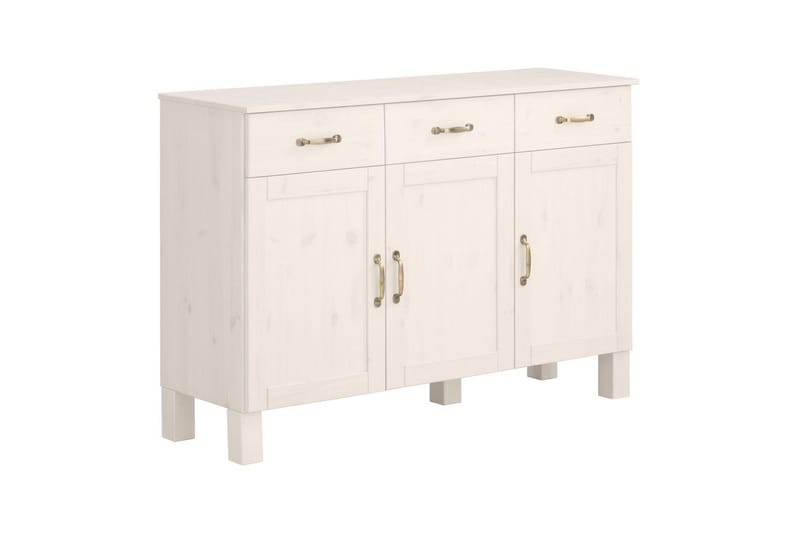 Senkkikaappi Alby 125x38x85 cm, Valkoinen - 125x38x85 cm, Valkoinen - Säilytys - Säilytyskalusteet - Senkki