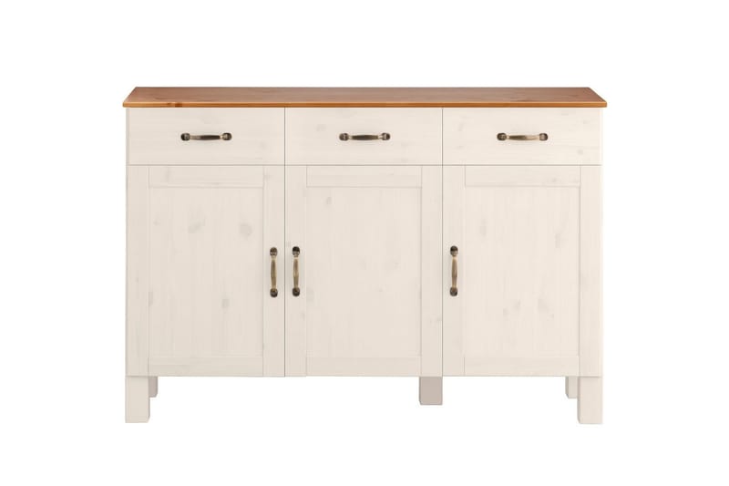 Senkkikaappi Alby 125x38x85 cm, Valkoinen/Hunaja - 125x38x85 cm, Valkoinen/Hunaja - Säilytys - Säilytyskalusteet - Senkki