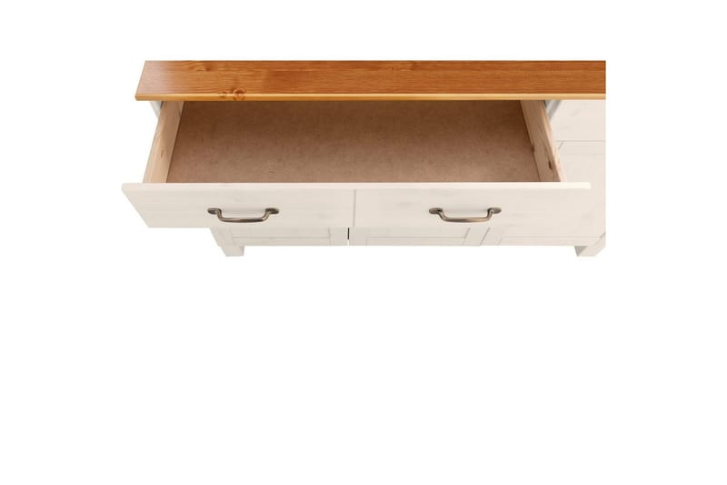 Senkkikaappi Alby 125x38x85 cm, Valkoinen/Hunaja - 125x38x85 cm, Valkoinen/Hunaja - Säilytys - Säilytyskalusteet - Senkki