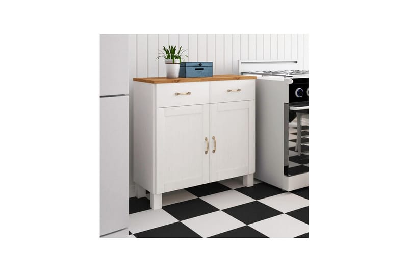 Senkkikaappi Alby 85x38x85 cm, Valkoinen/Hunaja - 85x38x85 cm, Valkoinen/Hunaja - Säilytys - Säilytyskalusteet - Senkki